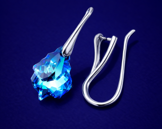 Sterling Silver Hooks Earwires with Pinch Bail for Swarovski Crystals or other beads High Quality