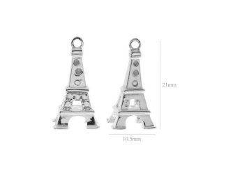 Sterling Silver Eiffel Tower Charm for Earrings Pendants and Bracelets
