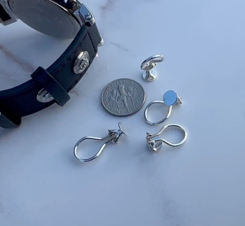Sterling Silver Clip On Earring Findings with 6mm Pad 925 | Argentum 925