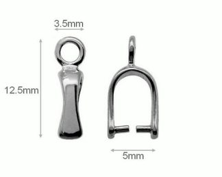 Sterling Silver Pinch Bails for Pendants and Necklaces Jewelry Making Beading Findings High Quality