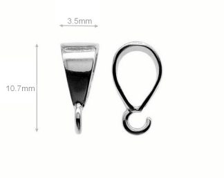 Sterling Silver Pinch Bails Pendant Bails 10.7mm Necklace Bails for Necklaces Jewelry Making Beading Findings Bails