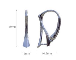 High Quality Sterling Silver Lever Back Ear Wires with Pinch Bail for Swarovski Crystals or Other Beads