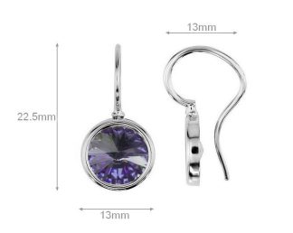 High Quality Sterling Silver Earring Hooks Ear Wires for Swarovski Rivoli SS39 Crystals 8mm Jewelry Supplies