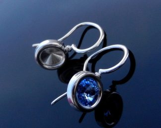 High Quality Sterling Silver Earring Hooks Ear Wires for Swarovski Crystals 1122 Rivoli SS29 6mm