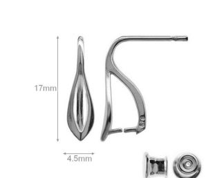 High Quality Sterling silver ear posts with pinch bail for swarovski crystals and ear nuts