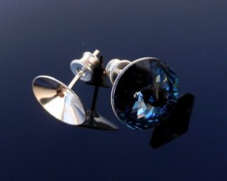 High Quality Sterling silver ear posts with ear nuts for swarovski rivoli 1122 crystals 14mm jewelry supplies