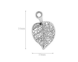Sterling Silver Charm Leaf Charm Filigree Charms for Earrings Pendants and Bracelets
