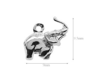 Sterling Silver Elephant Charms for Earrings Pendants and Bracelets