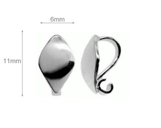 Sterling Silver Pinch Bails for Pendants and Necklaces Jewelry Making Beading Findings High Quality