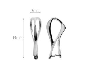 Sterling Silver Pinch Bails for Pendants and Necklaces Jewelry Making Beading Findings High Quality