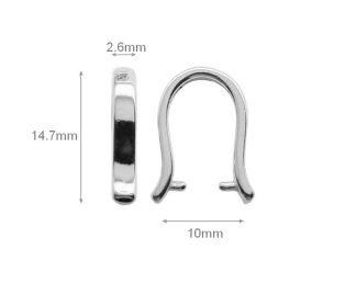 Sterling Silver Pinch Bails for Pendants 14.7mm Necklace Jewelry Making Beading Findings High Quality