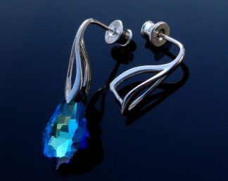 High Quality Sterling silver ear posts with pinch bail for swarovski crystals and ear nuts