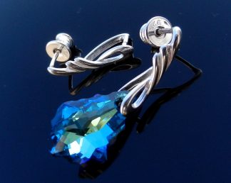 High Quality Sterling Silver Ear Posts with Pinch Bail for Swarovski Crystals and Beads with Ear Nuts Earrings
