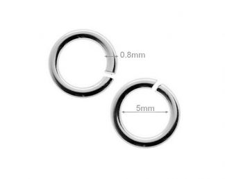 925 qualité argent sterling plaqué 5 mm Open Jump Rings pour fabrication de bijoux 10-2 