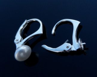 High Quality Sterling Silver Lever Back Ear Wires with Peg Bail for Half Drilled Pearls and Swarovski Crystals 5817 and 5818 6mm