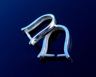 Sterling Silver Pinch Bails for Pendants 14.7mm Necklace Jewelry Making Beading Findings High Quality