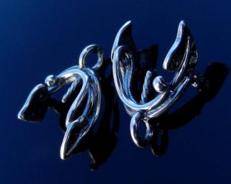 Silver Bail Sterling Silver with Peg Bail for Half Drilled Pearls and Beads Beautiful floral Pendant