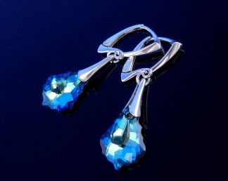 Sterling Silver Lever Backs earwires with Pinch Bail for Swarovski Crystals or other beads