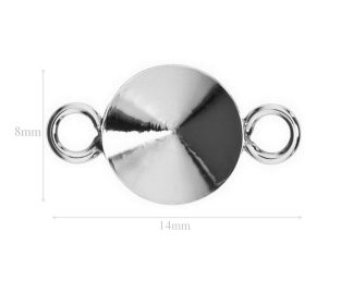 Beauty Sterling Silver Connector for Bracelet 1122 Swarovski Rivoli 8mm jewelry supplies