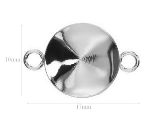 Beauty Sterling Silver Connector for Bracelet 10mm Rivoli jewelry supplies
