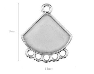 Sterling Silver Bail Pendant  for Swarovski Crystal 2714 Fan Flat Back Base Connector Earrings Findings Bails Silver Bails Necklace Pendant