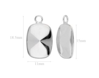 Sterling Silver Pendant Bail for Swarovski Crystals Cushion 4568 14mm Necklace Silver Findings Supplies High Quality