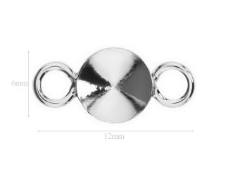 Beauty Sterling Silver Connector for Bracelet 1122 Swarovski Rivoli 6mm jewelry supplies