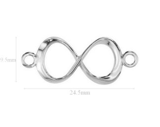 Sterling Silver Charm Silver Infinity Charm Charms for Bracelet  Connector  Jewelry Making Infinity Charm Silver 925 Supplies