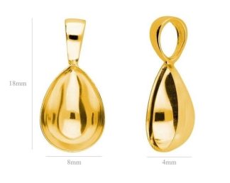 Sterling Silver Pendant Bail for Swarovski Crystal 4320 Pear-shaped 10mm Findings Bails Silver Bails Necklace silver findings