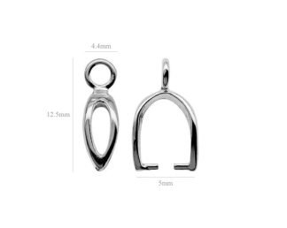 Sterling Silver Pinch Bails for Pendants and Necklaces Jewelry Making Beading Findings High Quality
