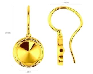 High Quality Sterling Silver Hooks Ear wires for Swarovski Crystals 1122 Rivoli 12mm