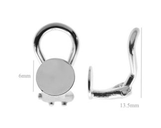 Sterling Silver Clip On Earring Findings with 6mm Pad 925 | Argentum 925