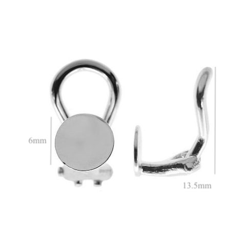 Sterling Silver Clip On Earring Findings with 6mm Pad 925 | Argentum 925